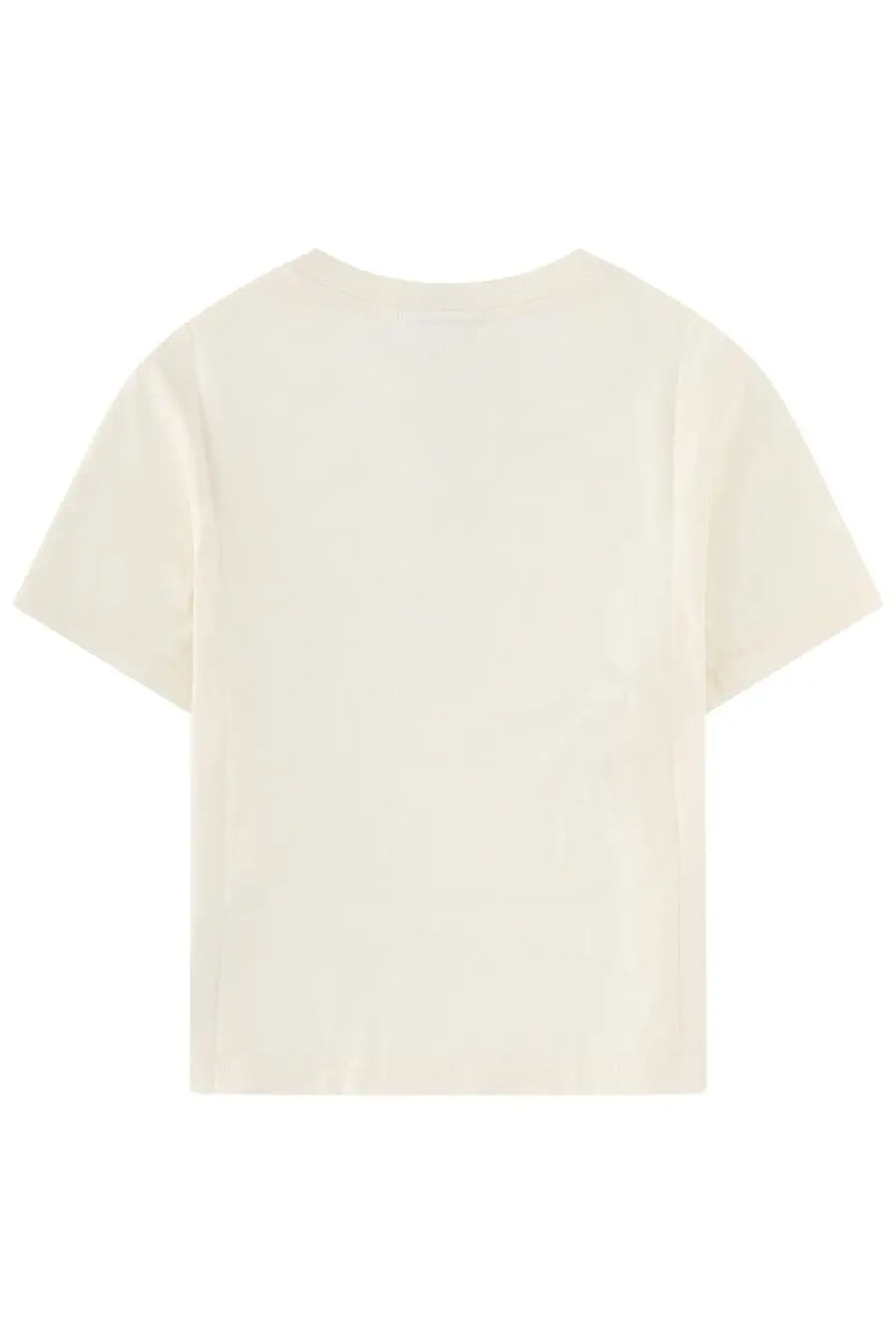 Maison Kitsuné women’s shirt con beige cream-colored short-sleeved cotton t-shirt with round neckline