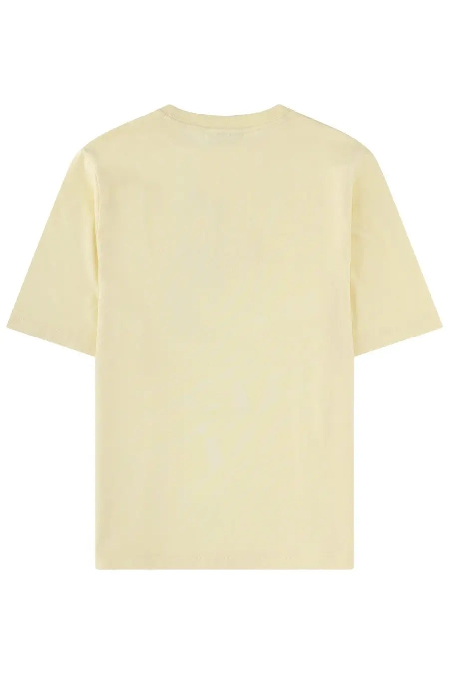 Maison Kitsuné women’s plain pale yellow cotton t-shirt with relaxed fit and short sleeves