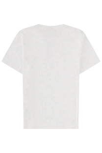 Maison Kitsuné women’s white cotton t-shirt with simple crew neck and short sleeves in dreaming fox style