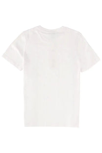 White cotton crew neck t-shirt with short sleeves from maison kitsuné womens shirt fox head collection
