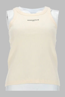 Maison Kitsuné Women's Tank Top Con Beige