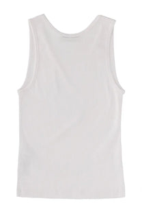 Maison Kitsuné women’s white sleeveless tank top with minimalist design perfect for casual wear