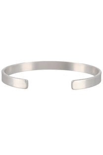 Maison Margiela men’s silver open cuff bracelet with a minimalist design and smooth brushed metal finish