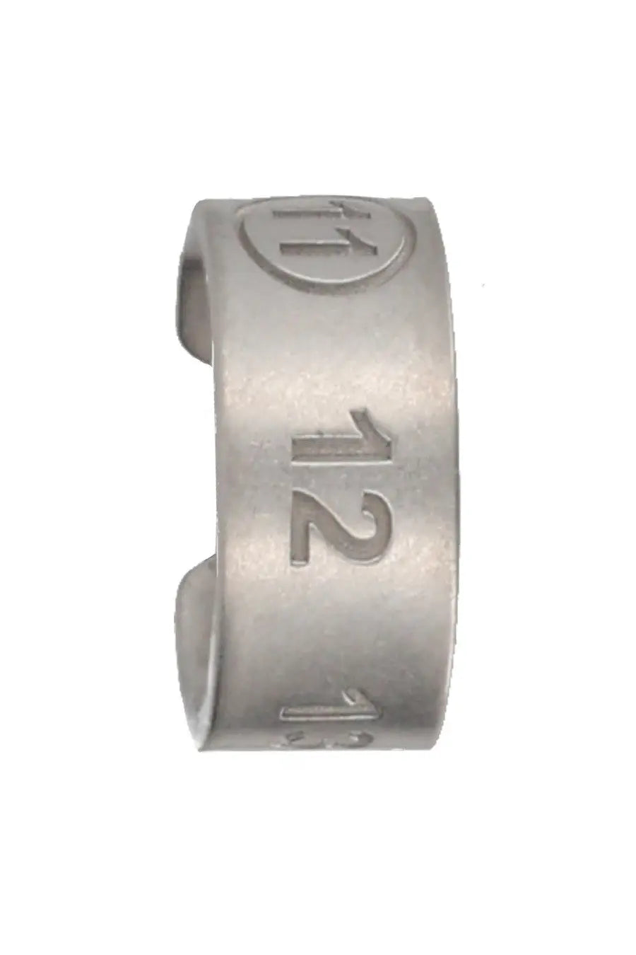 Maison Margiela men’s grey silver-toned metal ear cuff with embossed numbers 11 12 and 13 along its surface