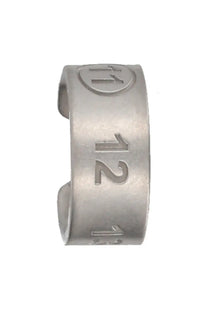 Maison Margiela men’s grey silver-toned metal ear cuff with embossed numbers 11 12 and 13 along its surface