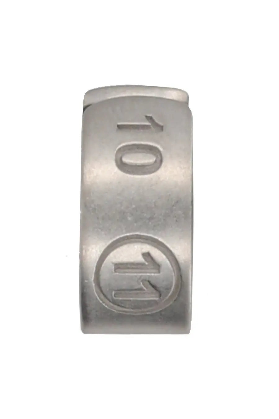 Maison Margiela men’s grey silver-toned metal ear cuff with embossed 10 and circular 11 emblem details