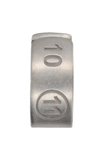 Maison Margiela men’s grey silver-toned metal ear cuff with embossed 10 and circular 11 emblem details