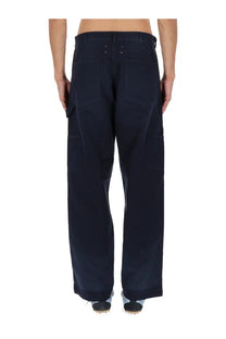 Maison margiela men’s blue five pockets jeans in dark navy with multiple cargo pockets and relaxed wide-leg cut