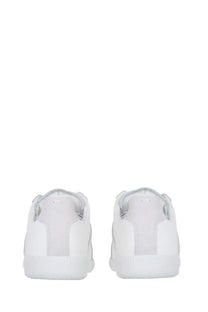Maison Margiela men’s Replica sneaker in white leather with silver accents and minimalist design