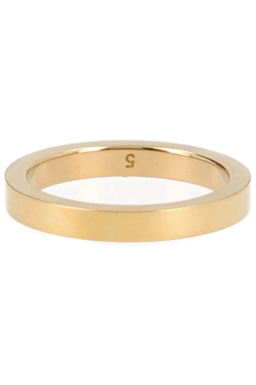 Maison Margiela men’s ring gold toned minimalist band with smooth polished finish and engraved s inside