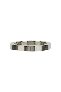 Maison Margiela unisex anello con silver sleek minimalist silver band ring with polished finish and subtle horizontal grooves
