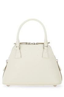 Maison Margiela women’s classique micro bag white cream leather handbag with rounded handles and silver hardware