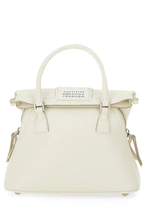 Maison Margiela women’s classique micro bag white cream-colored leather with silver hardware and rectangular numeric label
