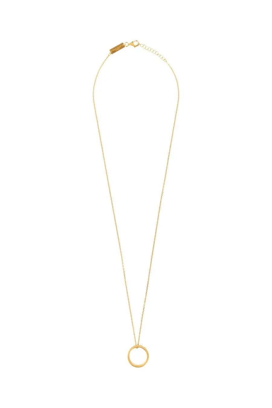 Maison margiela women’s silver collana con anello numerico necklace with gold-toned minimalist circular pendant and chain