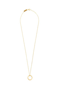 Maison margiela women’s silver collana con anello numerico necklace with gold-toned minimalist circular pendant and chain