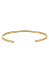 Maison Margiela women’s gold-toned minimalist cuff bracelet with sleek open design in metal material
