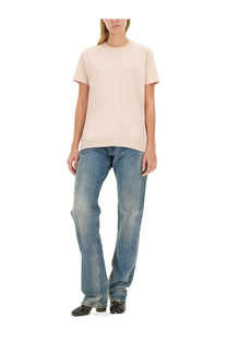Maison Margiela women’s shirt beige soft blush-colored minimalist short-sleeved t-shirt with relaxed fit