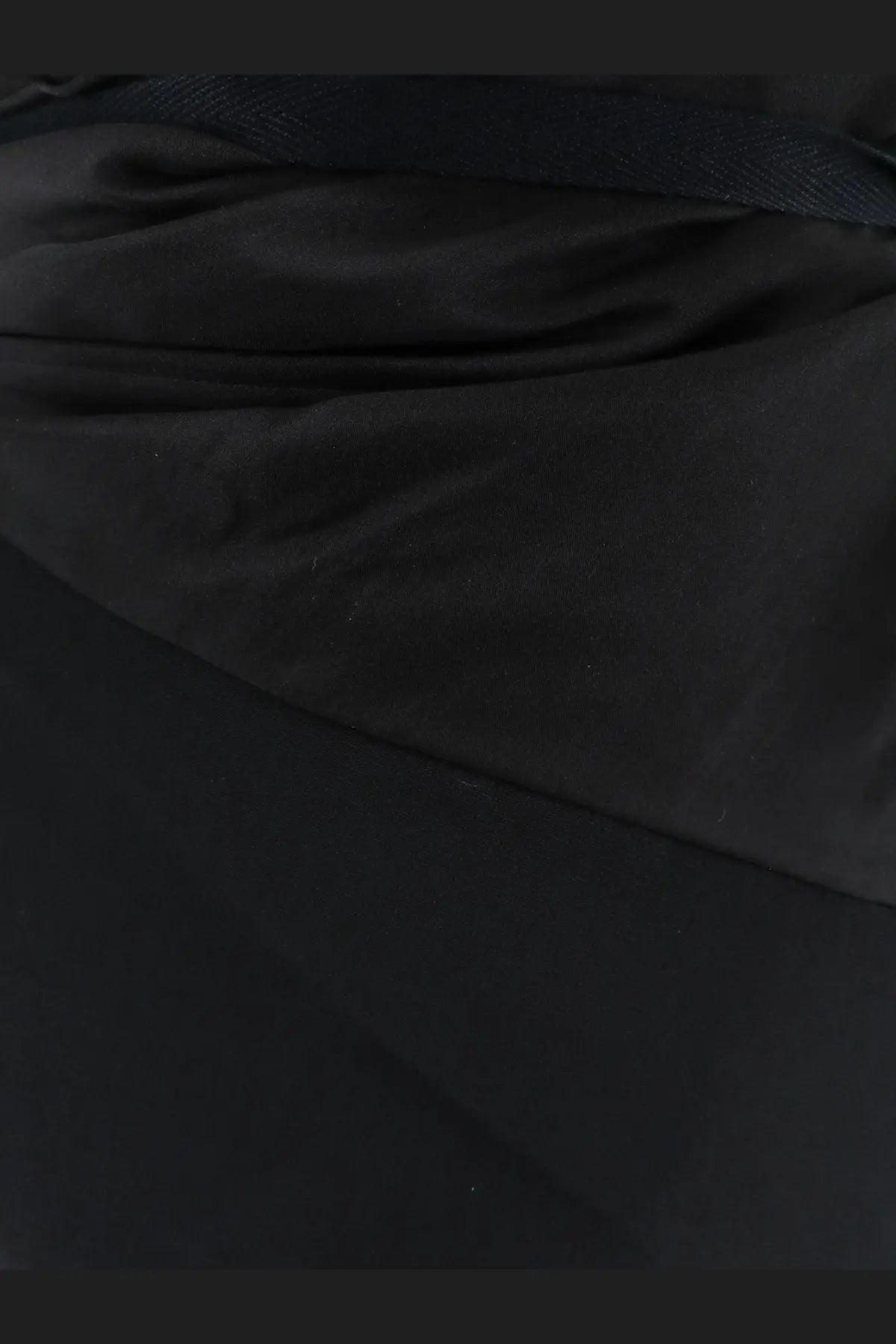 Maison margiela women’s silk dress in black satin fabric with smooth glossy finish and subtle sheen