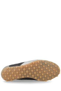 Maison Margiela women’s sneaker sprinters black with black and silver upper and tan rubber sole with small studs
