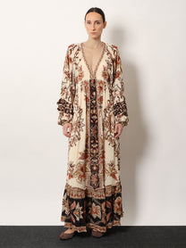 FARM Rio Women's Majestic Maxi Dress Beige