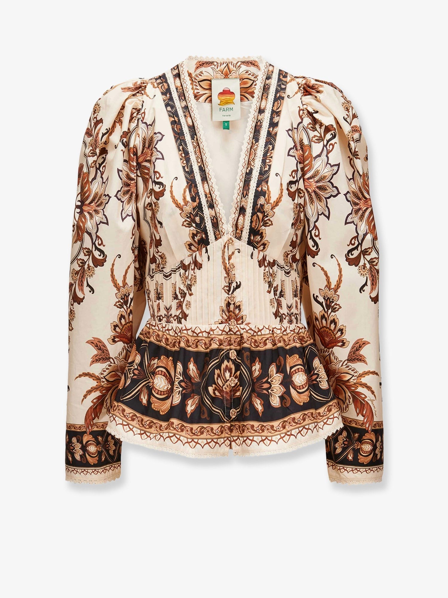 FARM Rio Women's Majestic Garden Sand Blouse Beige