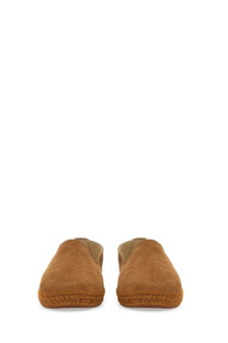 Tan suede espadrille slip-ons with woven jute sole manebi men’s suede brown casual shoes