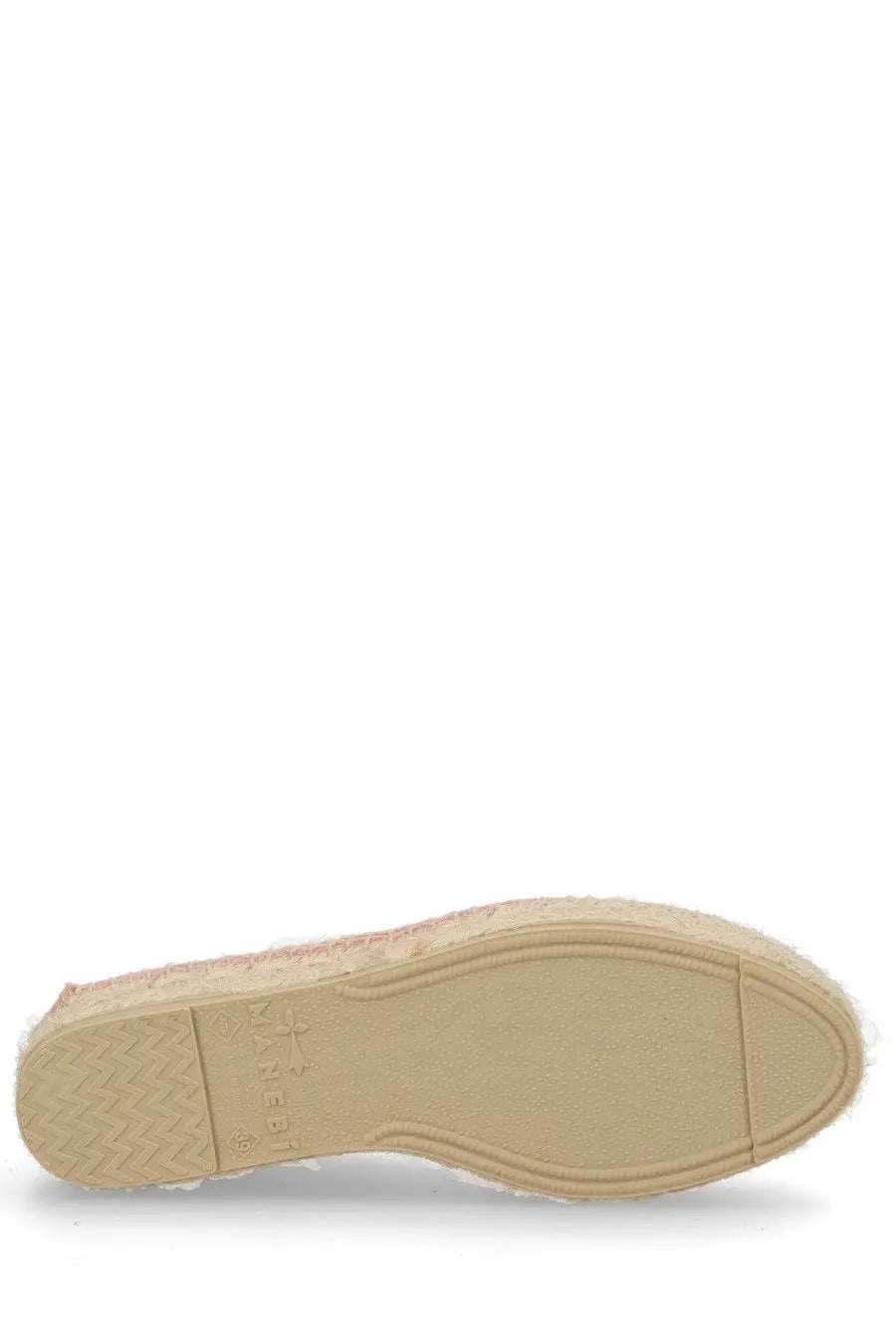 Pink woven espadrille shoe with beige rubber sole from manebi womens espadrilla in suede blue collection