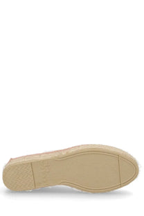 Pink woven espadrille shoe with beige rubber sole from manebi womens espadrilla in suede blue collection