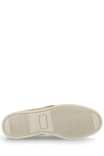 Beige rubber sole of manebi women’s mocassino hamptons with wavy tread pattern and rectangular logo indentation