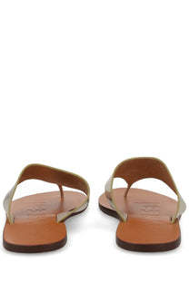 Manebi womens gold-toned leather thong sandals with minimalist design and tan insole