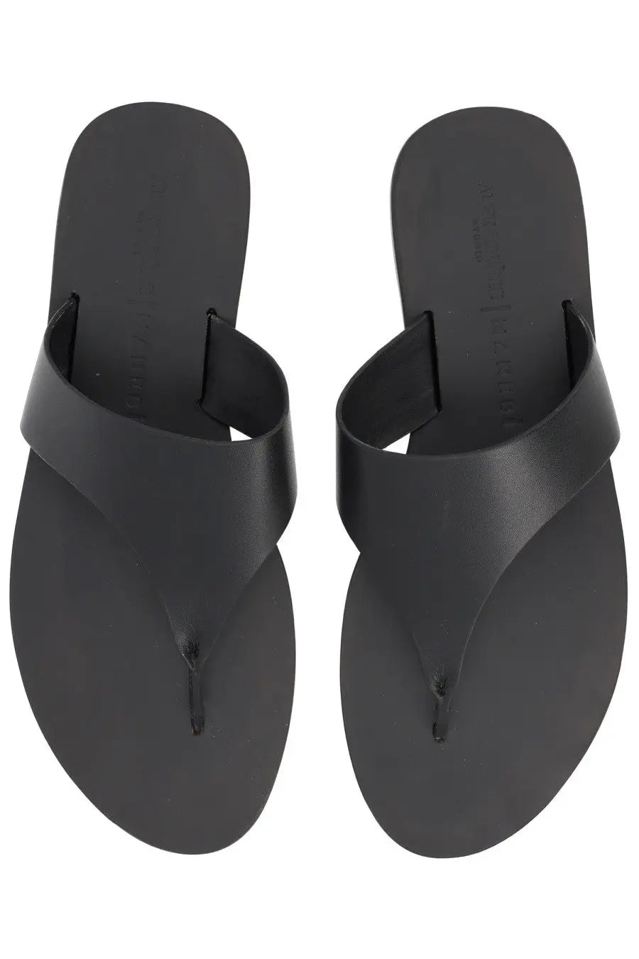 Black leather thong sandals by manebi womens sandalo in pelle with minimalist design