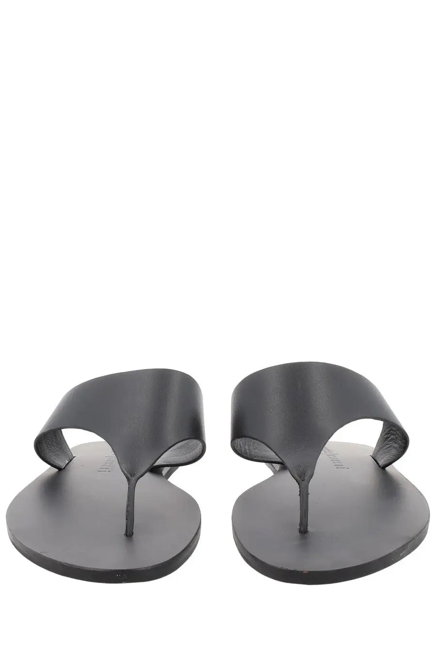 Manebi women’s sandalo in pelle black black leather thong sandals with minimalist design and smooth glossy finish