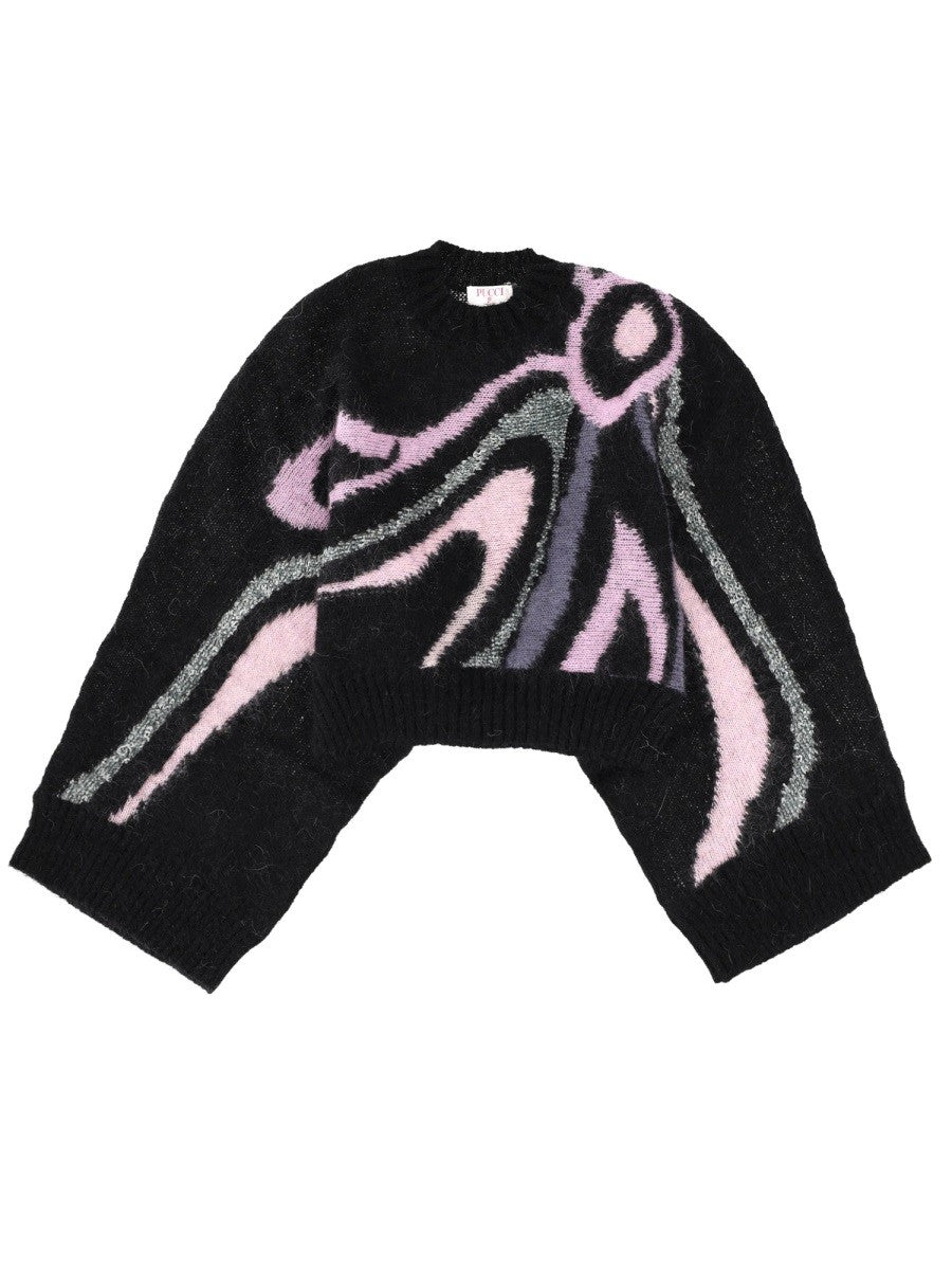 Pucci Women's Marble Inlay Print Sweater Blue