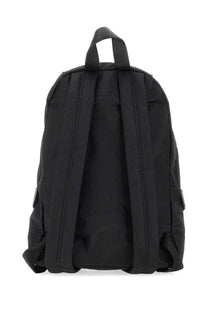 Marc Jacobs women’s backpack the biker medium in black nylon with padded shoulder straps and top handle back view