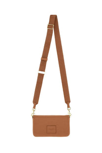 Marc Jacobs women’s borsa the mini bag beige tan faux leather crossbody with textured surface and gold-tone hardware