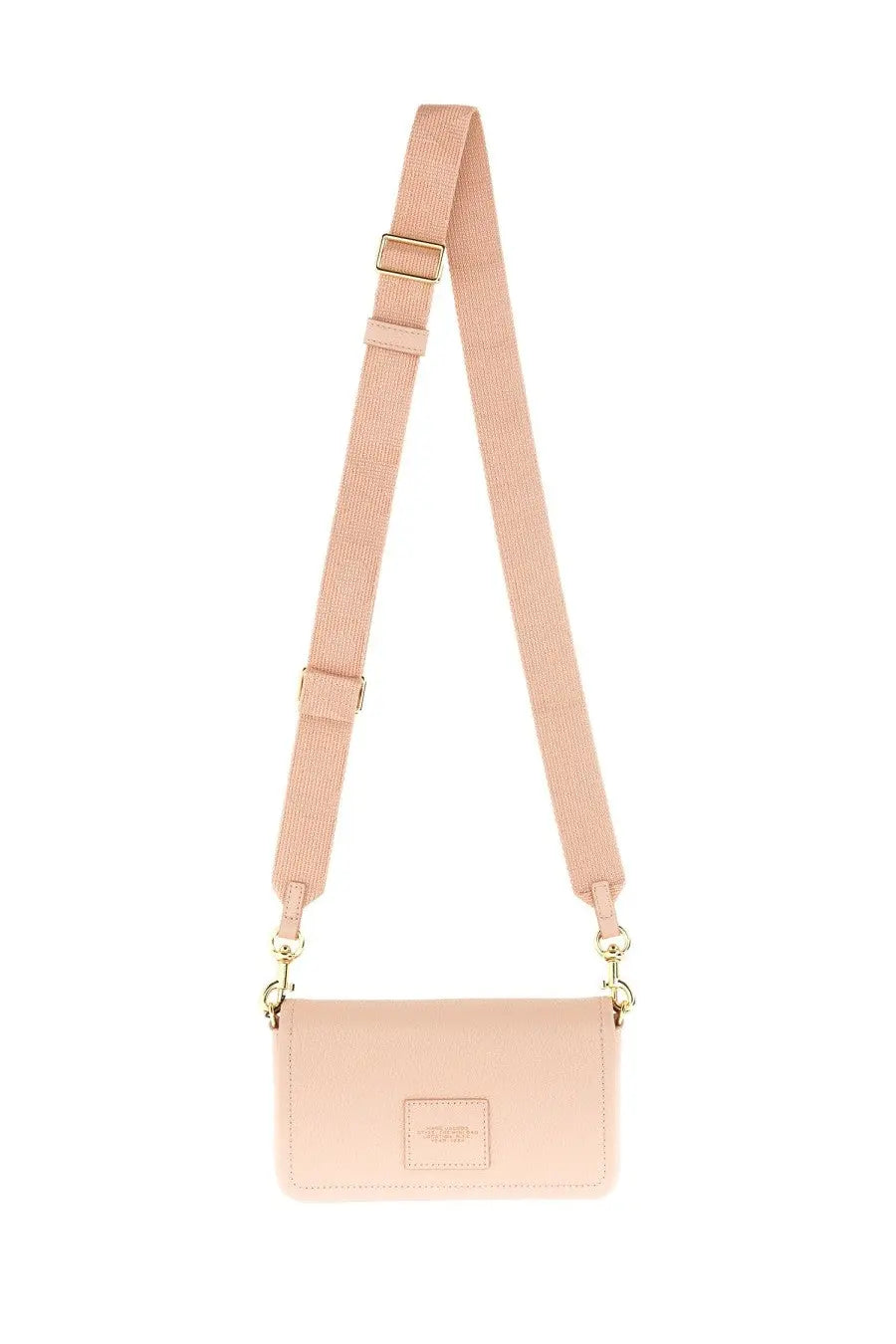 Marc Jacobs women’s borsa the mini bag in blush pink with textured fabric strap and gold-tone hardware