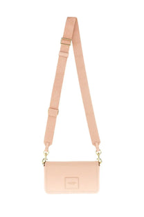 Marc Jacobs women’s borsa the mini bag in blush pink with textured fabric strap and gold-tone hardware