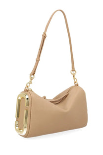 Beige leather shoulder bag with gold metal clasp and hardware marc jacobs womens borsa snapshot beige
