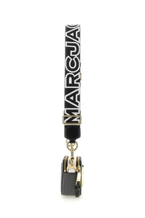 Marc Jacobs women’s borsa the snapshot black leather camera bag with bold black and white logo strap