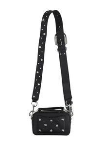 Marc Jacobs women’s borsa the snapshot black studded camera bag with silver star and heart embellishments