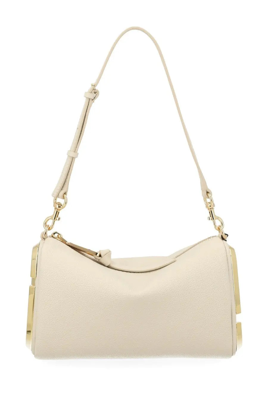 Marc Jacobs women’s borsa snapshot white cream leather handbag with gold-tone metal accents and slender shoulder strap