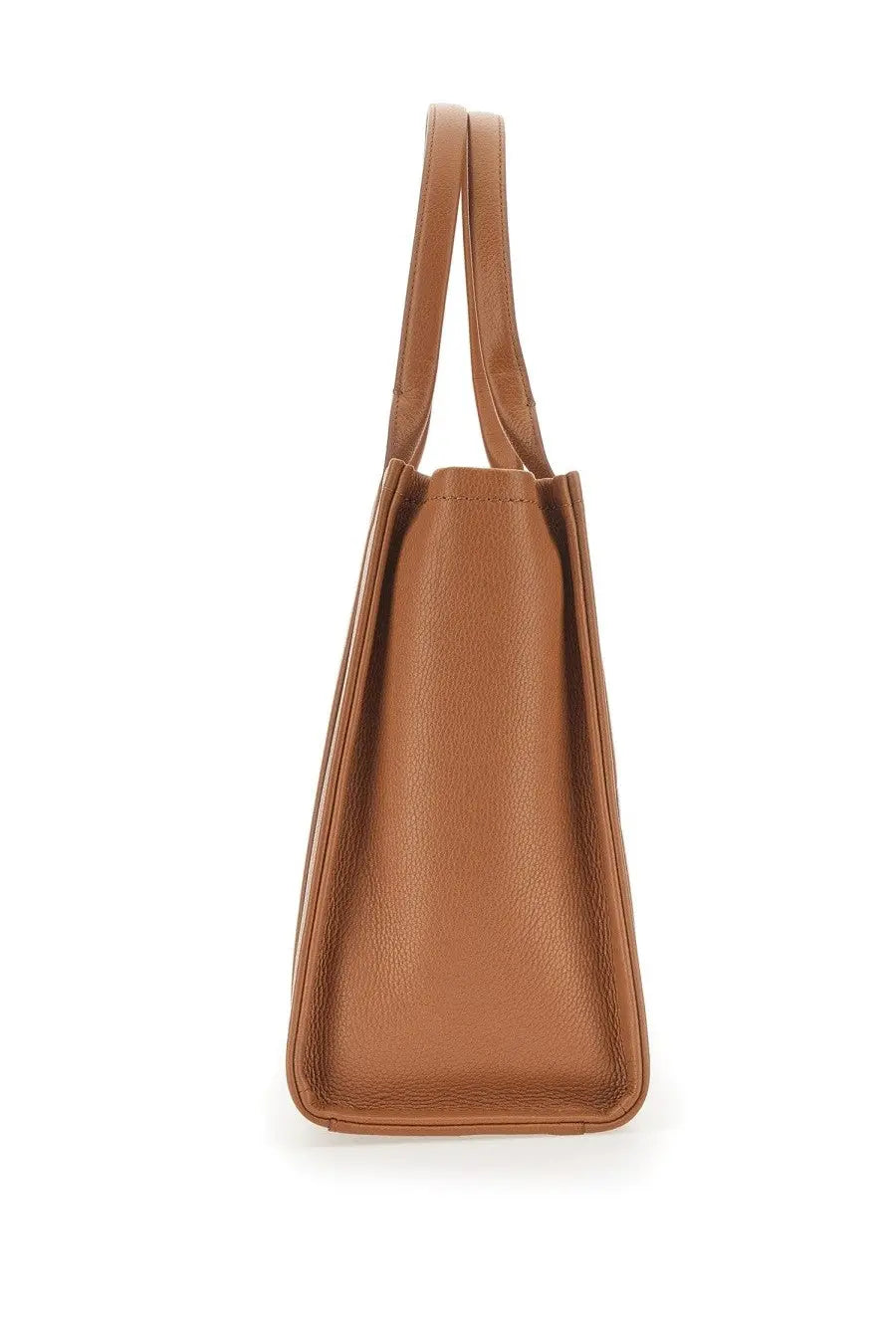 Tan pebbled leather tote bag with structured handles from marc jacobs borsa the tote large green collection