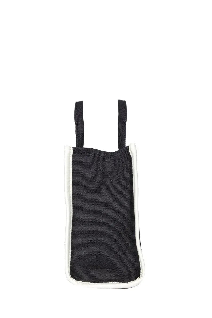 Marc jacobs womens borsa the tote medium black black woven phone case with white trim and adjustable straps