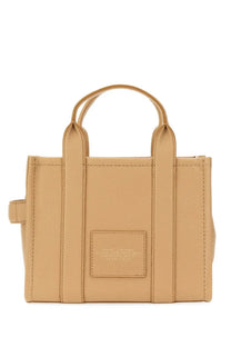 Marc Jacobs women’s borsa the tote small beige leather mini tote bag with top handles and front patch label