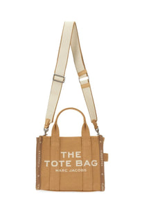 Marc Jacobs women’s borsa the tote small beige tan canvas tote bag with cream straps and white branding