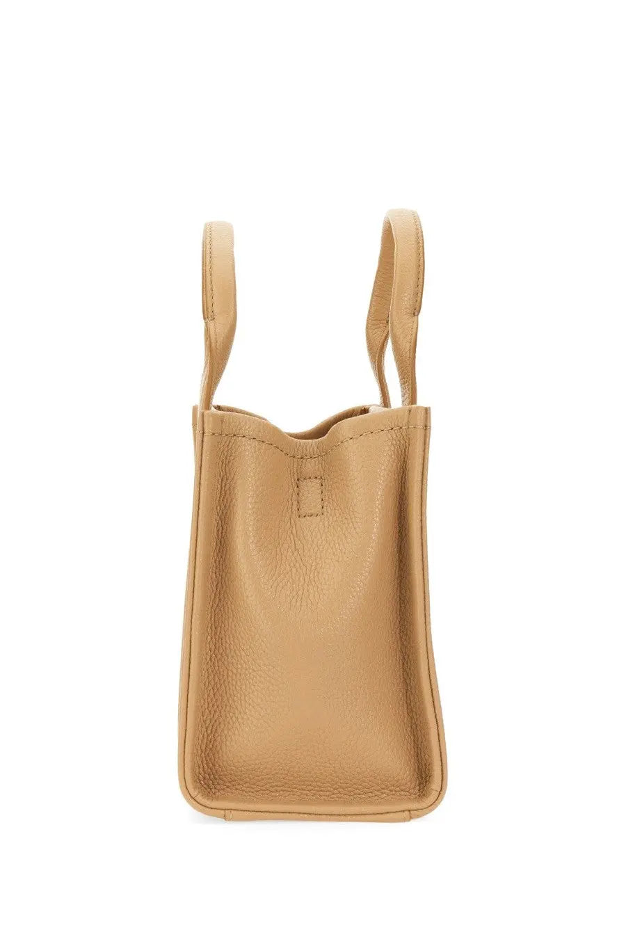 Marc Jacobs women’s borsa the tote small beige tan leather tote bag with short handles and subtle pebbled texture