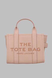 Marc Jacobs women’s blush pink leather tote bag with embossed the tote bag and marc jacobs branding