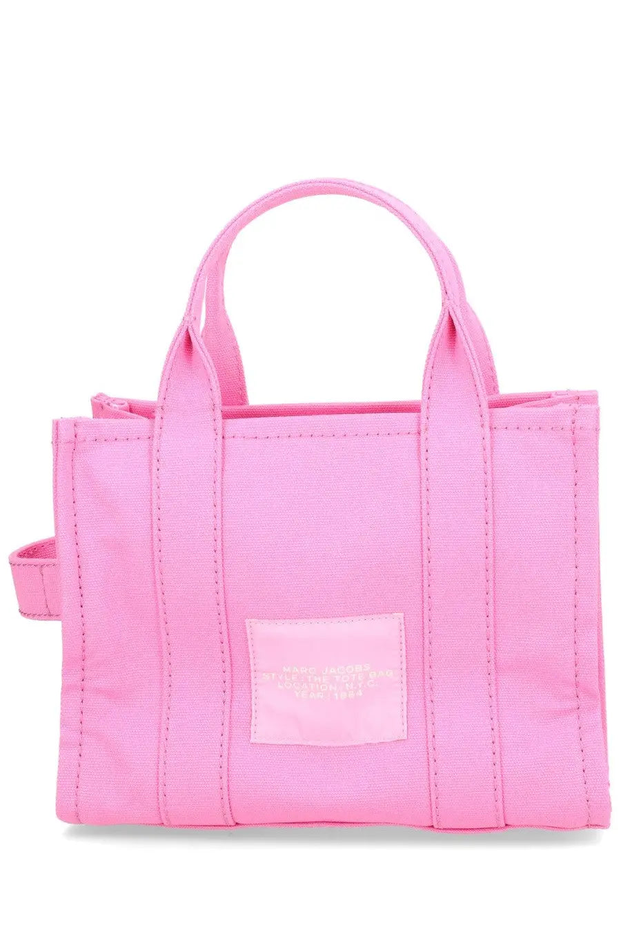 Marc Jacobs women’s borsa the tote small blue vibrant pink canvas tote bag with matching handles and subtle brand patch