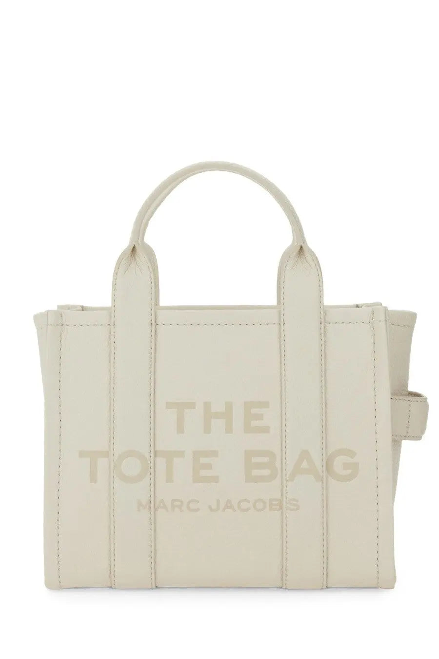 Cream-colored canvas tote bag marc jacobs embossed branding marc jacobs womens borsa the tote small white