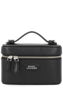Marc Jacobs women’s borsa vanity black black leather beauty case with silver zippers and top handle